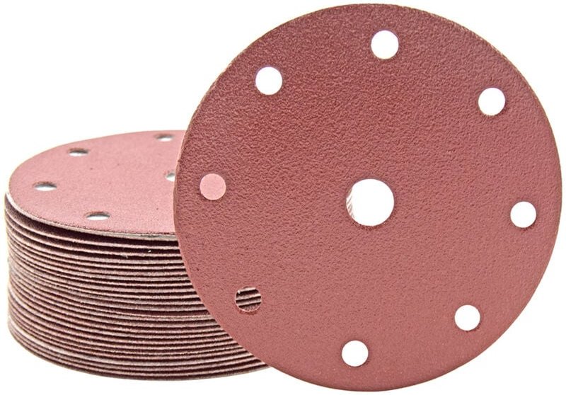 Fox Klett-Schleifscheiben, 150 mm, 9-Loch, f. Exzenterschleifer, Normalkorund (50 Stk.) K60 - Miotools