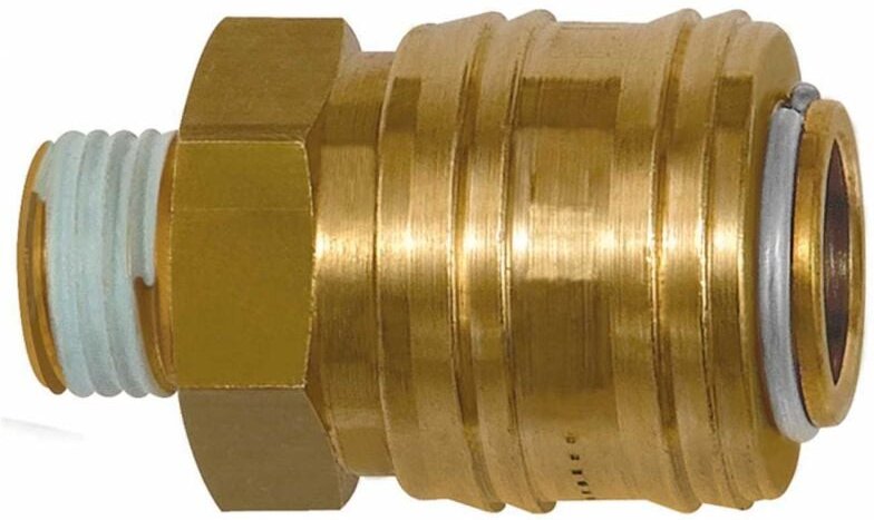 Schnellverschlusskupplung nw 7,2, ms blank, g 3/8 ag, beschichtet - Riegler