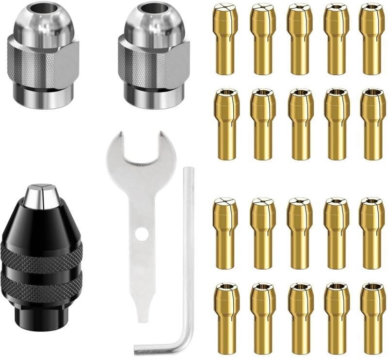 Spannvorrichtung, Messing-Spannzange, Festspannzange, 20-teilig, Bohrfutter, SDS-Adapter, selbstspannendes Spannfutter,