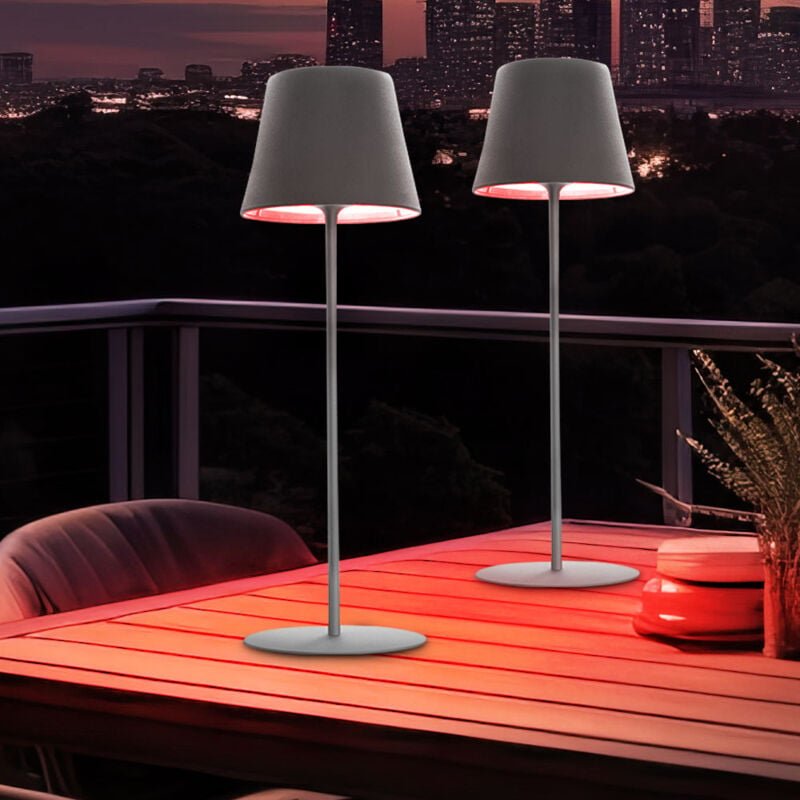 Fischer Leuchten - led Tischleuchte Tischlampe Außenleuchte Gartenlampe Akku rgb Farbwechsel Dekolampe, 2W 270lm warmwei...