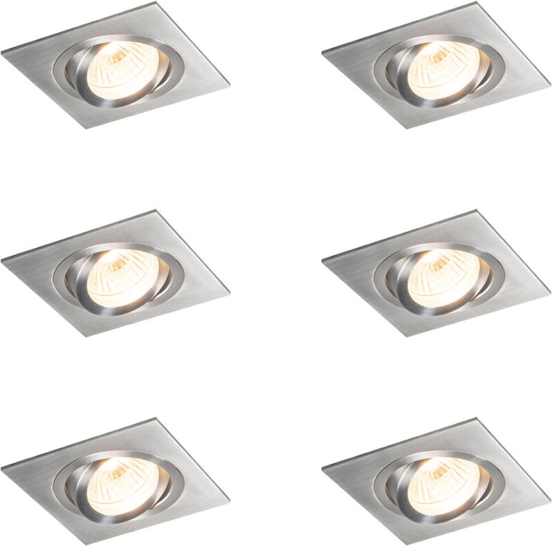 6er-Set Einbaustrahler Stahl neigbar - Lock 1