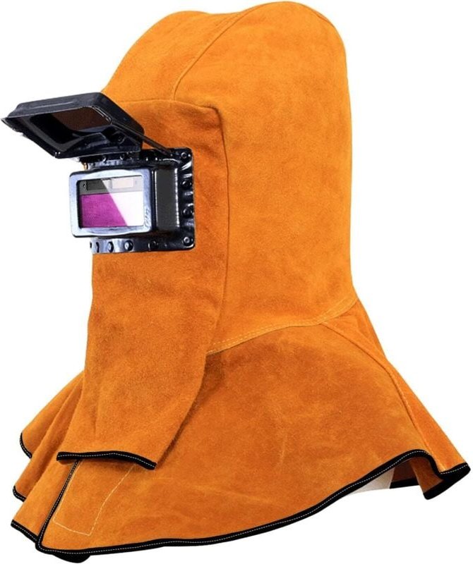 Ahlsen Schweißerhaube aus Rindsleder, automatisch verdunkelnder Sonnenfilter, Schweißmaske, Schweißhelm-Schutzausrüstung...