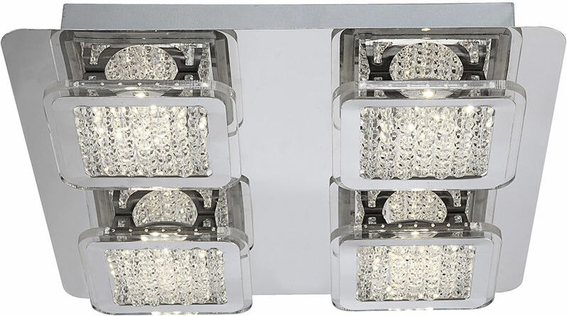 Globo - 20W led Deckenlampe Deckenleuchte Beleuchtung Acrylkristalle klar 49204-4