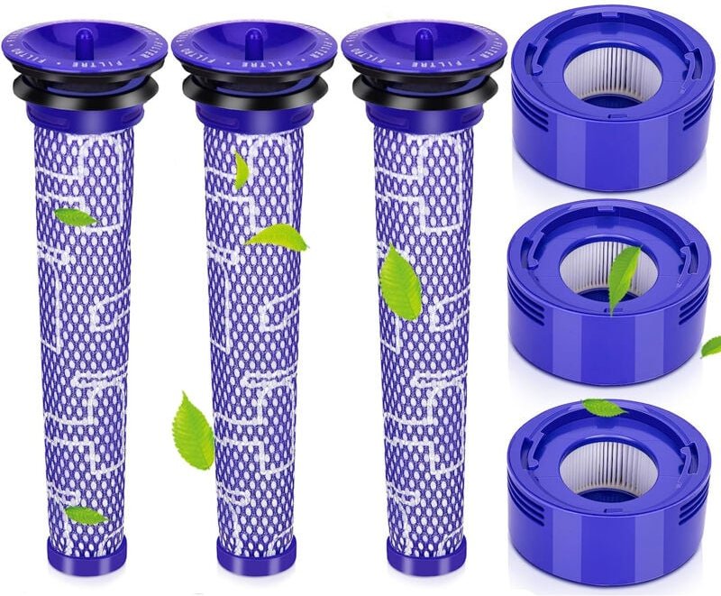 Thumbnail - Ersatz-Staubsaugerfilter für Dyson V8 V7 Absolute Animal Motorhead, 3 HEPA-Nachfilter, 3 Vorfilter, Ersatzteil, ersetzt ...