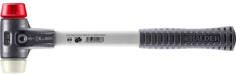 SIMPLEX-Schonhammer, Plastik / Nylon mit verstärktem Tempergussgehäuse und Fiberglasstiel D=30 mm 3768.030
