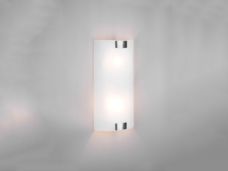 Thumbnail - Flache led Wandleuchte mit Glas Lampenschirm Weiß & Silber, Höhe 40cm