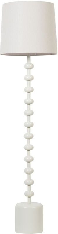 Stehlampe Weiß Metall 160 cm 1-Flammig Stoffschirm Trommelform Langes Kabel mit Schalter Modernes Design Flur Schlaf- u....