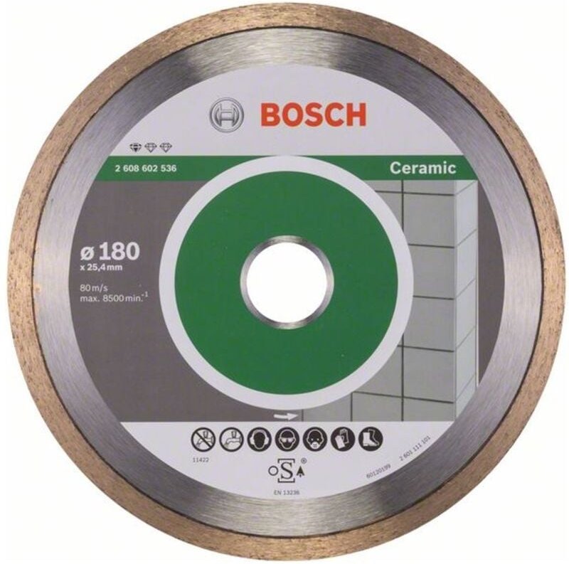 Diamanttrennscheibe Standard for Ceramic, 180 x 25,40 x 1,6 x 7 mm - Bosch