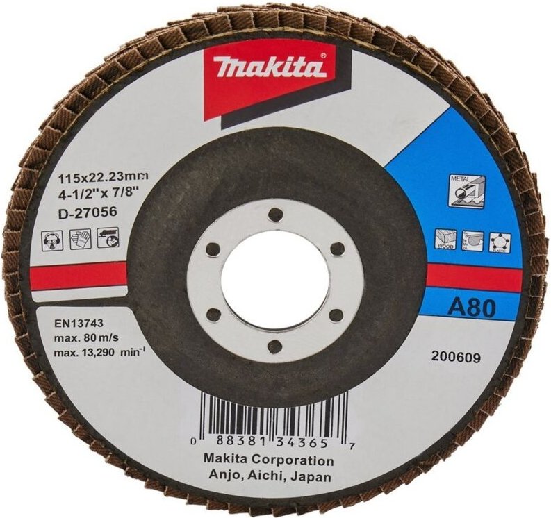 Fächerschleifscheibe 115 mm A80 - D-27056 - Makita