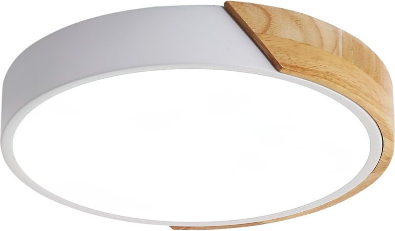 COMELY Moderne LED Deckenleuchte Rundholz 24W 2400LM, Kaltweiß 6500K, Macaron-Design, Beleuchtung für Schlafzimmer Küche...