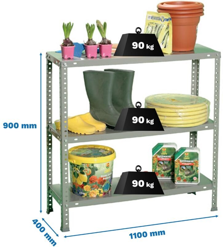 Simonrack Metallregal 3 Ebenen grau robust