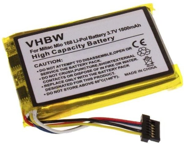 Vhbw - Akku kompatibel mit Airis 509 gps gps Navigation Navi (1800 mAh, 3,7 v, Li-Polymer)