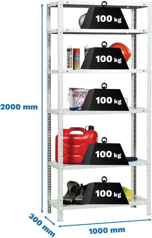 Simonrack CONFORT PLUS 6/300 Metallregal Weiß