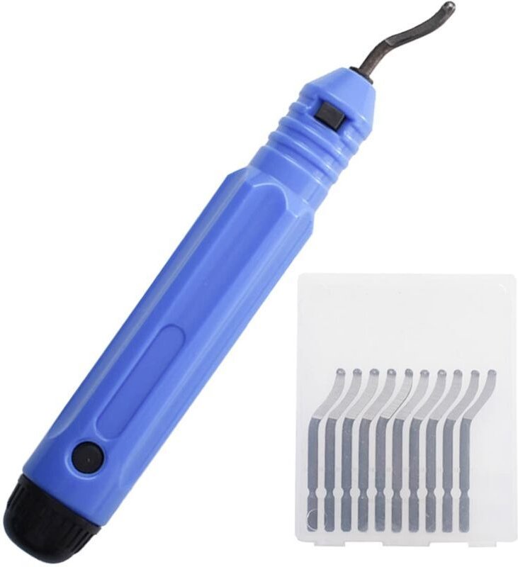 Entgratwerkzeug, manueller Entgrater, Handentgrater, 360° drehbare Entgratklingen mit 10 Metallklingen für Aluminium, 3D...