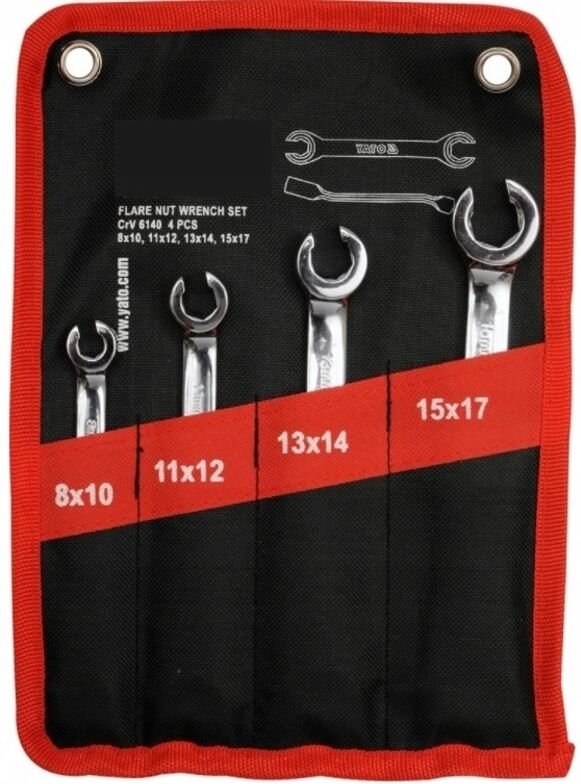 Halboffene Bremsleitungs-Schlüssel 4er-Set auf Platte