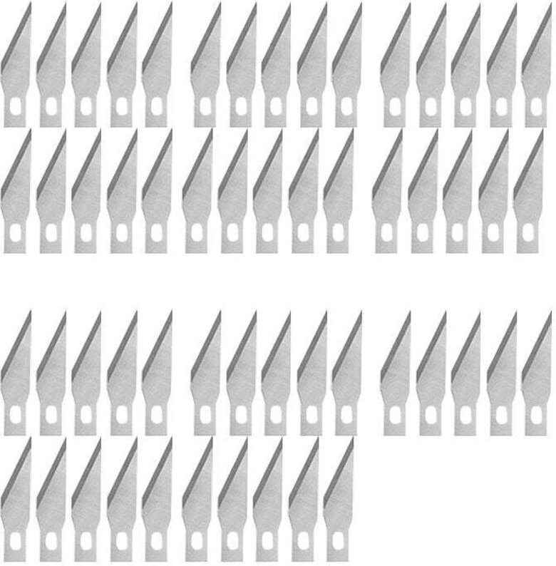 Thumbnail - 50 Stück Ersatz-Skalpellklingen, rostfreie Klingen, für Präzisionsschneider, chirurgische Skalpelle, Modellbauskalpelle,...