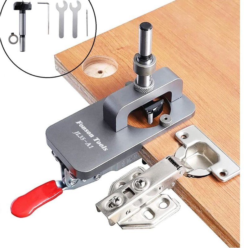 Scharnierlehre 35 mm, Türschrank-Scharnierlehre, verdeckte Scharnierlehre, Locher, Bohrführungs-Locator für Heimwerker-H...