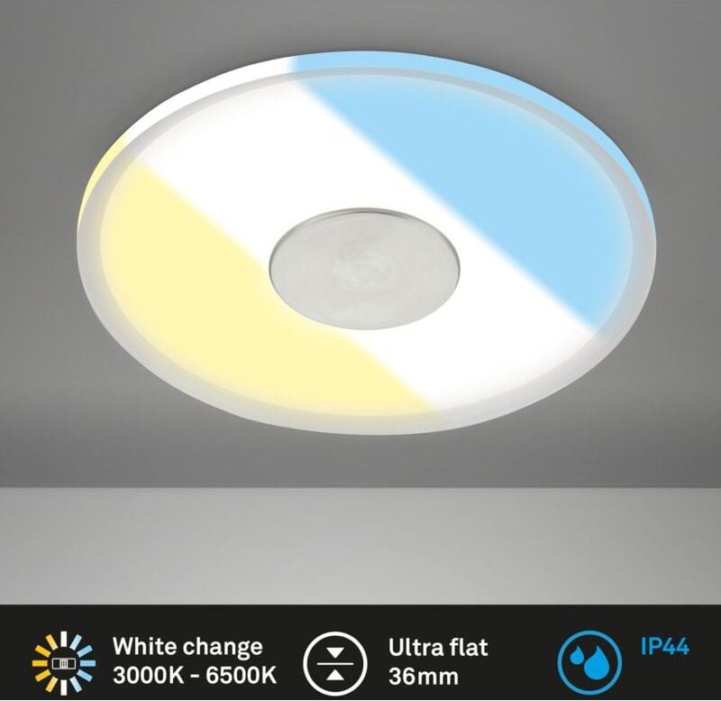 Briloner - verre led Einbaustrahler Bad, IP44 Spritzwasserschutz, cts Farbtemperaturschalter, Flaches Design, silberfarb...