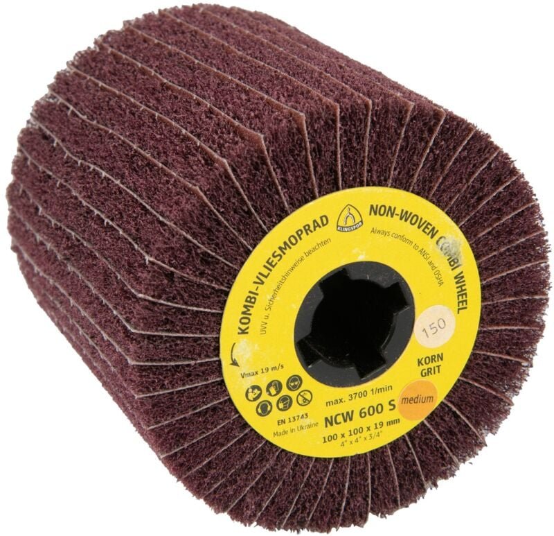Klingspor - ncw 600 s Vliesmopräder Kombination, 110 x 100 x 19 mm Korn 80 Coarse