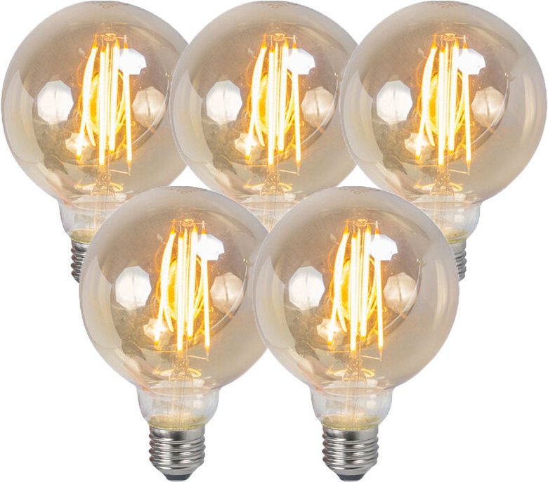 Luedd - Set mit 5 dimmbaren E27-LED-Filament-Rauchlampen 5 w 380 lm 2200 k