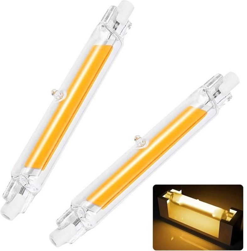 R7S LED-Lampe 118 mm 20 W dimmbar, R7S LED-Lampe Warmweiß 3000 K, 1000 lm, 360° Abstrahlwinkel, 2er-Pack