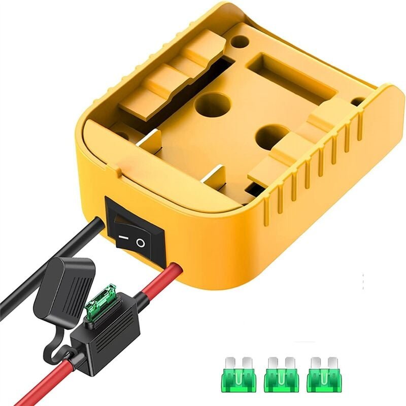 Batterieadapter mit Sicherung und Schalter für 20V /18V DCB206 Li-Ion-Akkus Stromanschluss A