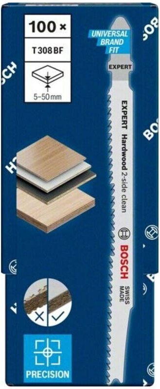 Expert 'Hardwood 2-side clean' t 308 bf Stichsägeblatt, 100 Stück - Bosch