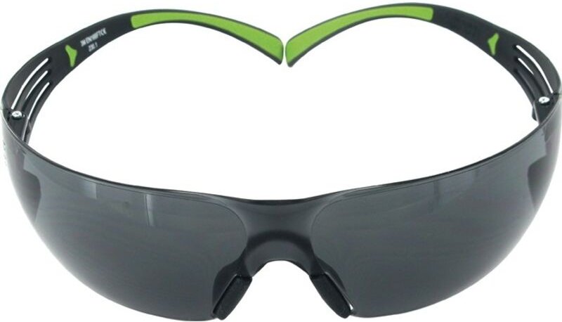 3M - Schutzbrille SecureFit-SF400 en 166, en 170 Bügel schwarz grün, Scheibe grau Polycarbonat