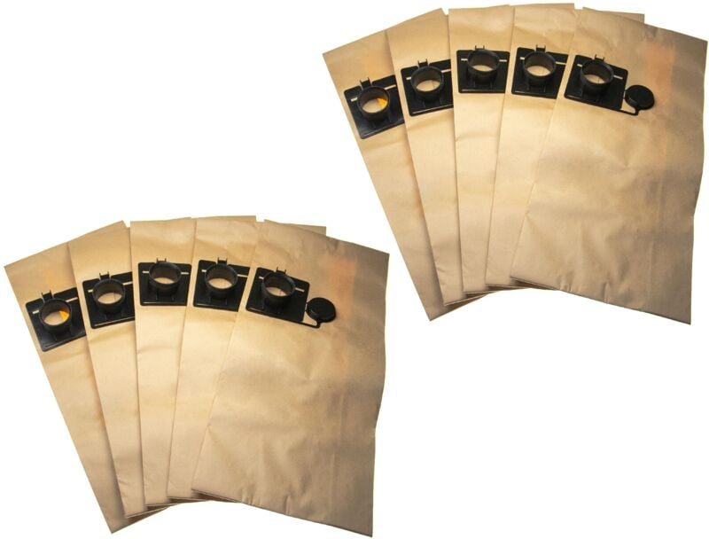 10x Staubsaugerbeutel Ersatz für Festool 452970 für Staubsauger - Papier, 60cm x 26.6cm, sandfarben - Vhbw