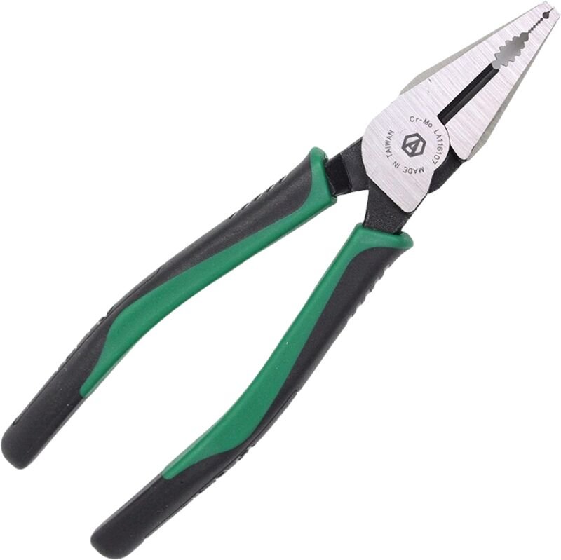 DOLASO 1 Stück Spitzzange, Crimpzange mit langem Maul, Drahtschneiden, lange gerade Nasen, CR-MO-Kombinationszange, Drah...