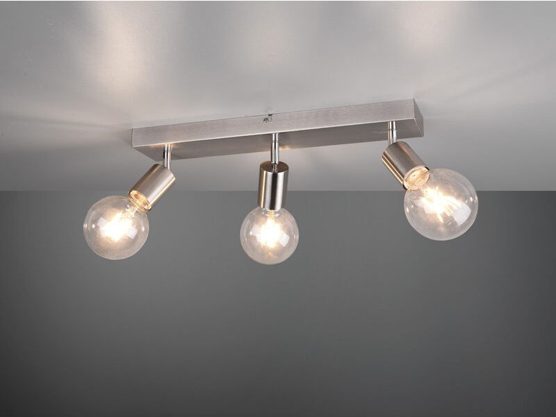 Led Deckenstrahler Silber, Balken 3-flammig dimmbar, Breite 44cm