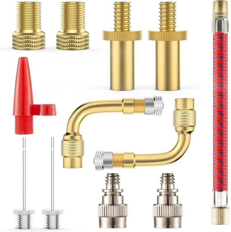 Thumbnail - Fahrradpumpen-Adapter, 12 Stück, Fahrradventil-Adapter, dv av sv, Fahrradventil, Presta, Schrader, Fahrradventil-Anschlü...