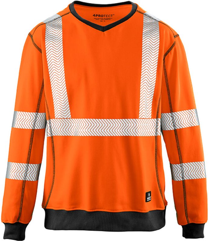 4PROTECT® Warnschutz-Sweatshirt COLUMBUS Leuchtorange XL