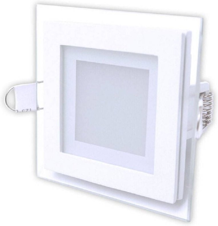 Trade Shop Traesio - Trade Shop - schlankes led-panel mit glasrand, 9 w cct, drei lichtfarben, P-94E-Q3C -