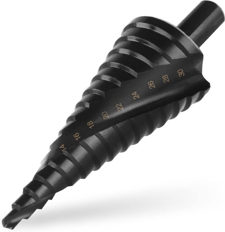 Konischer Metallbohrer mit dreieckigem Schaft für Schraubendreher auf Stahl, Holz, Messing, Aluminium, PVC, Kunststoff