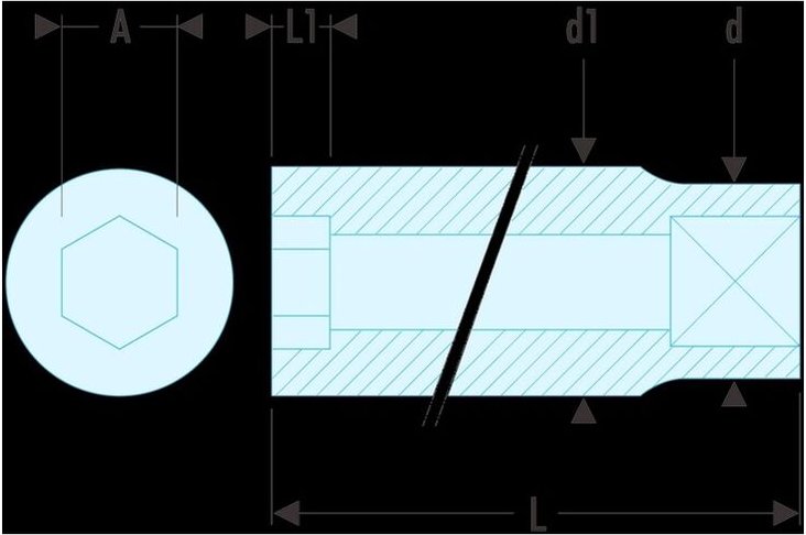 Facom R.13LA Steckschluessel 1/4'' 6-Kant lang 13mm