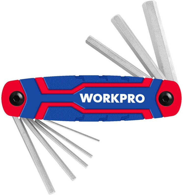 Set mit 8 klappbaren Inbusschlüsseln (metrisch) Workpro