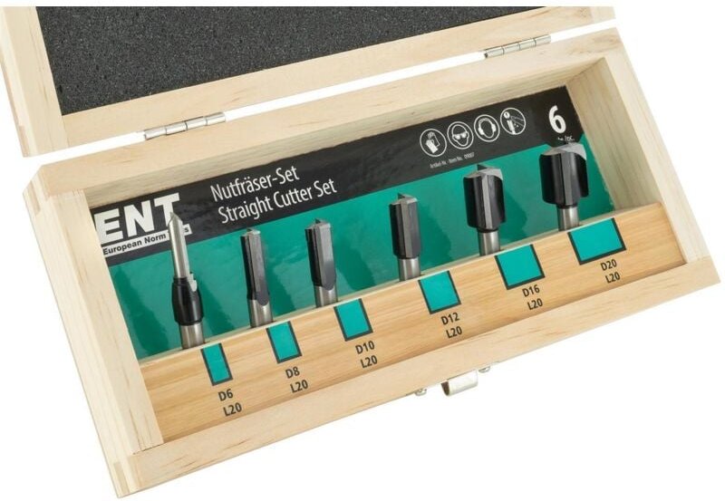 Ent Fräserkassette hw 6-teilig in Holzkassette