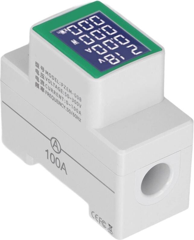 Ej.life - Stromzähler Hutschiene Voltmeter Amperemeter, AC50-300V/100A lcd Digitale Stromzähler din Schienen Stromzähler...