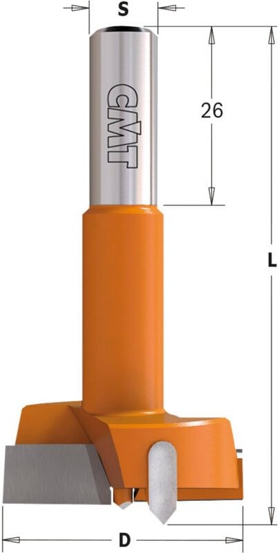 369.450.12 Bohrspitze Fuer Cern. Hw Z2+2 S=10x26 D=45x70 Sx