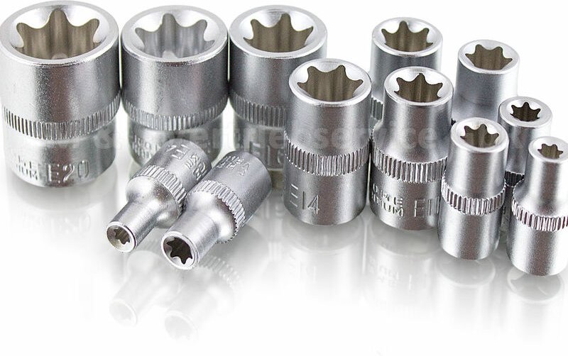 Nusssatz 12tlg Torx Vielzahn Innen Sechskant Bit Steck Nüsse Werkzeug