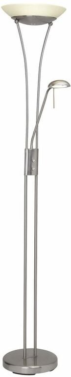 Lampe Finn led Deckenfluter Lesearm eisen/weiß 1x 18W led integriert (smd), (1600lm, 3000K) Fluter und Lesearm über Dreh...