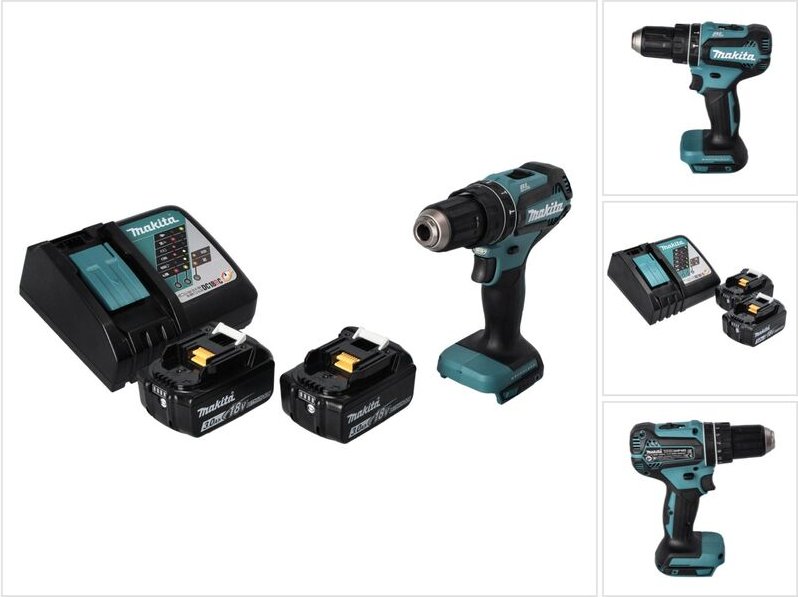 Dhp 485 rf Akku Schlagbohrschrauber 18 v 50 Nm Brushless + 2x Akku 3,0 Ah + Ladegerät - Makita