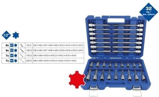 Brilliant Tools - 1/2' Bit-Stecknuss-Satz, 32-tlg, ribe Profil