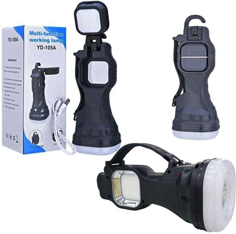 26 led smd cob wiederaufladbare Notfall-Taschenlampe mit tragbarem Solarpanel - - Ulisem