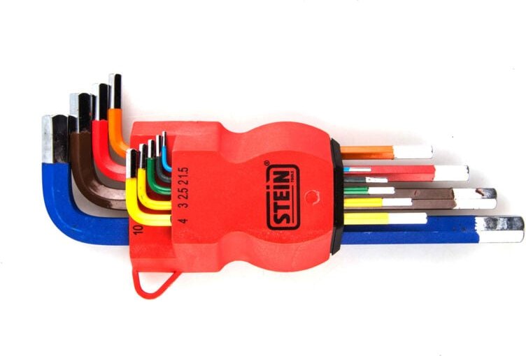 Stein langer CR-V-Inbusschlüsselsatz, 9-teilig, Farben