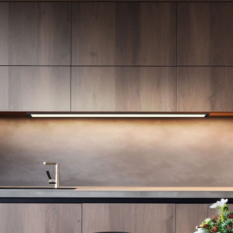 Unterbaulampe led Unterbauleuchte Deckenlampe Küche schwarz Kabelschalter, Kunststoff opal, 1x led 5 w 330 lmwarmweiß, L...