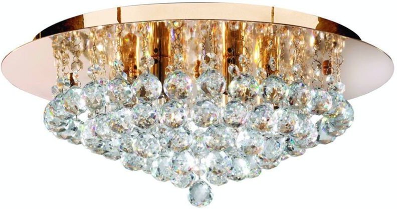 Searchlight - Hanna - 6 Light Ceiling Semi Flush Light Gold mit Kristallen, G9