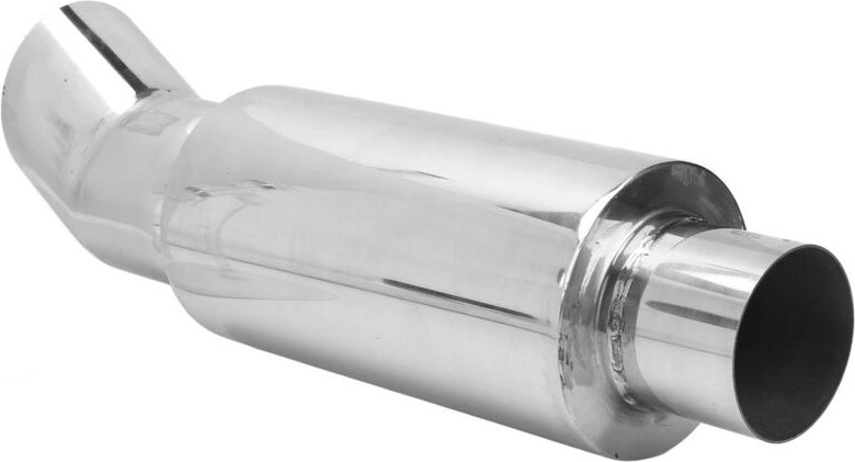 Thumbnail - Auspuff Endschalldämpfer, 63 Mm Auspuff Schalldämpfer Edelstahl für dtm Style Silber Straight Through Deep Tone Universa...