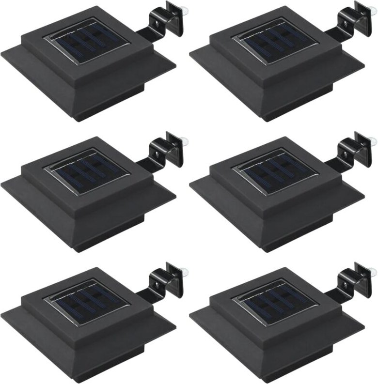 Outdoor Solarleuchten 6 Stück led Quadratisch 12 cm Schwarz Vidaxl